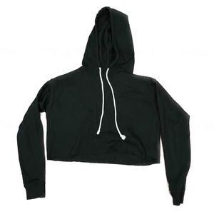 Wild Fable Black Cropped Drawstring Hoodie size Medium